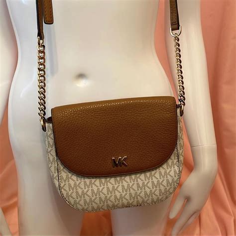 michael kors half dome signature crossbody vanilla acorn|Michael michael kors half dome crossbody + FREE SHIPPING.